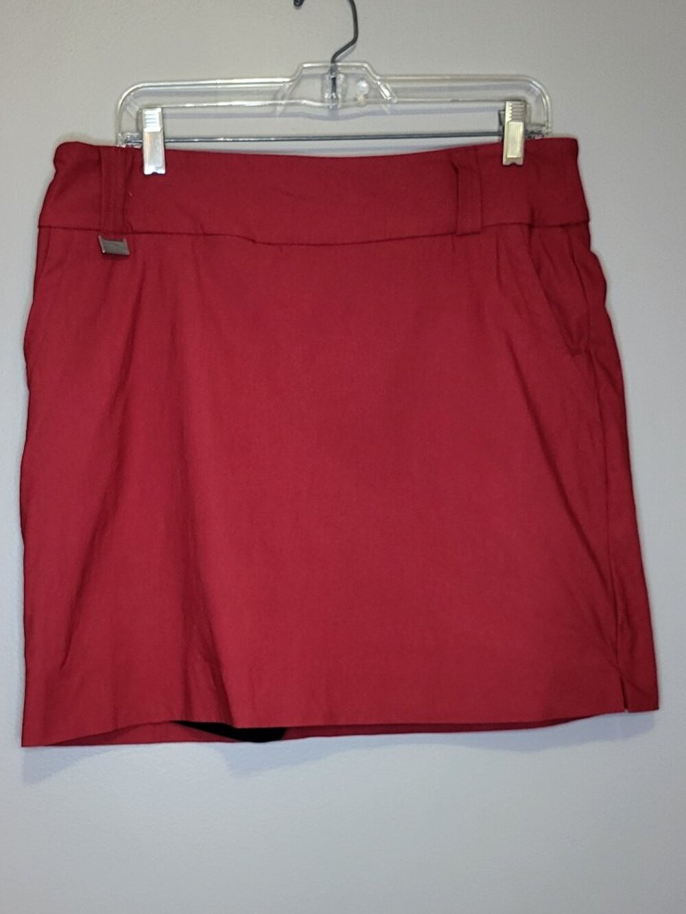 Lisette L Montreal Sport Red Golf Skort Size 14 Stretch Pull-On Tennis Skirt